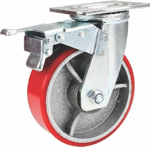 Rueda Base Gira Freno Horquilla Refor. Goma Hier 150x50 400k 0