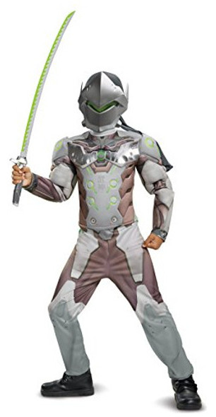 Disfraz De Genji Clásico Para Niños, Gris, Grande 10  12 0