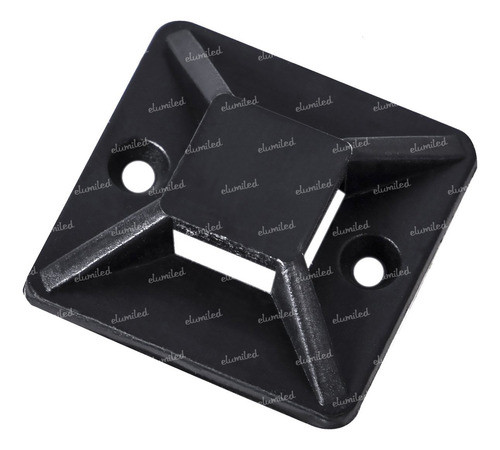 300 Bases Adhesiva 25 X 25mm Para Precintos 4.8mm Negra 0