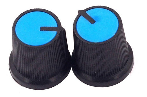 Perilla Potenciómetro 16 Mm Plastico Color Azul Pack X 5 0