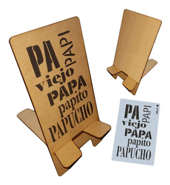Pack 10 Porta Celular Fibrofacil Dia Del Padre Deco Stencil 0