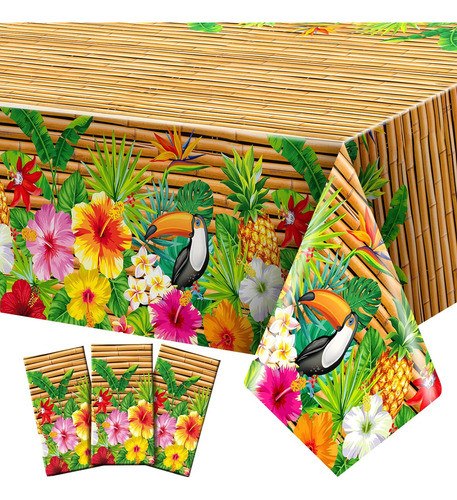 Manto De Plástico Desechable Para Mesa Luau, 3 Piezas 0