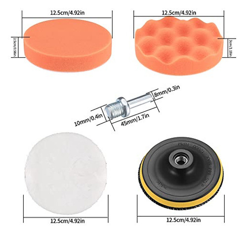 Juego De 6 Almohadillas De Pulido Coche De 5 Pulgadas, ... 1