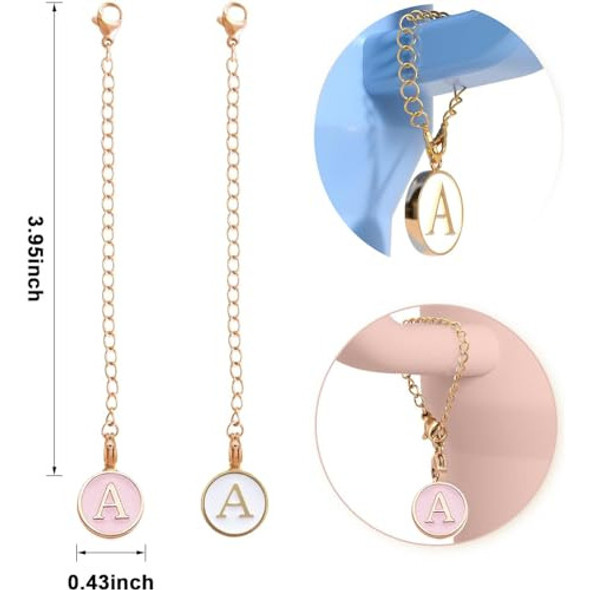 Identificador Para Vaso Dije Con Cadena Letra V 2u Rosa/ Bco 1