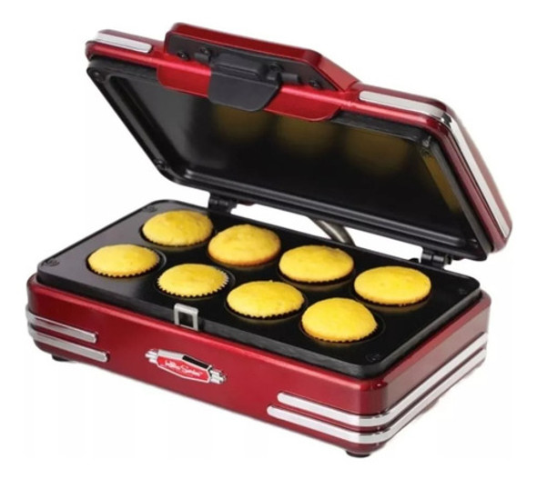 Nostalgia 8 Mini Cup Cake Maker Acero Inoxidable Retro 0