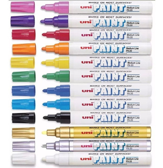Marcadores Uni Paint Px 20 X 12 Unidades 0