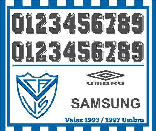 Vectores, Numeros. Camisetas Velez 1993 / 1997 0