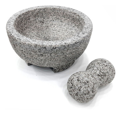 Mortero De Piedra Molcajete Grande Machacador Hierba Semilla 1