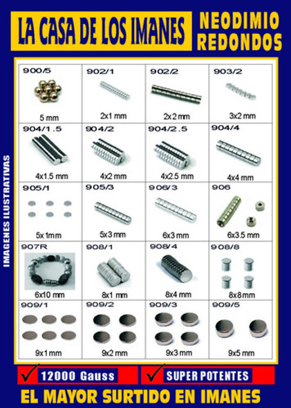 Iman Neodimio 9x3 Mm 12000 Gauss Redondo Potente! 7 Unidades 1