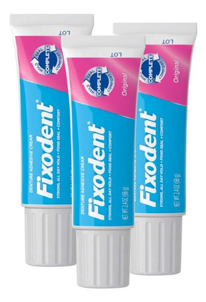 Fixodent Original Adhesivo Para Prótesis Dental Pack X 3 0
