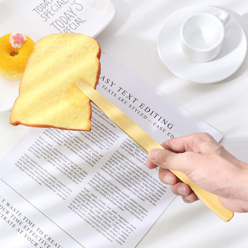 Set Utensilios Madera Pinza + Espátula Bamboo Cocina Deco 1