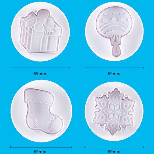 Cortante Expulsor Navidad (x4 Uni) Cookies Pasta Goma 1