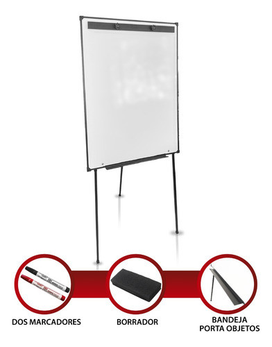Pizarra Blanca 75x100cm Con Rotafolio Y Trípode Incorporado 1