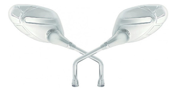 Espejos Retrovisores Gvs By Drook Sportivo Cromo Yamaha 1