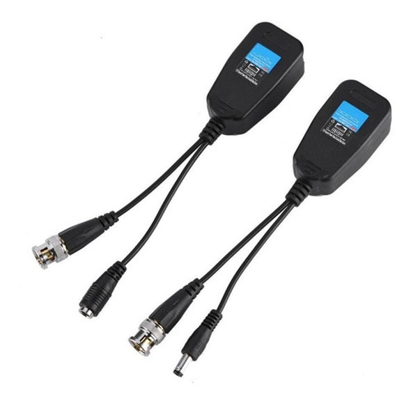 Dos Pares Cat5e Rj45 6 Conector Coaxial Cctv Bnc Poder Video 1