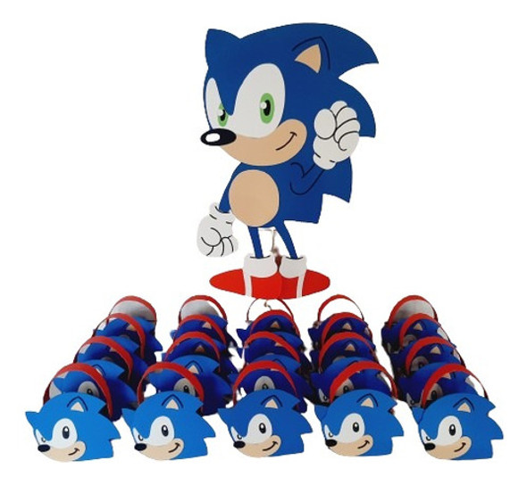 Combo Cumpleaños Sonic Piñata + 25 Bolsitas  En Goma Eva 0
