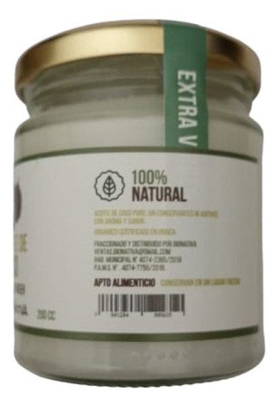 Aceite De Coco Extra Virgen X 200cc Orgánico 1