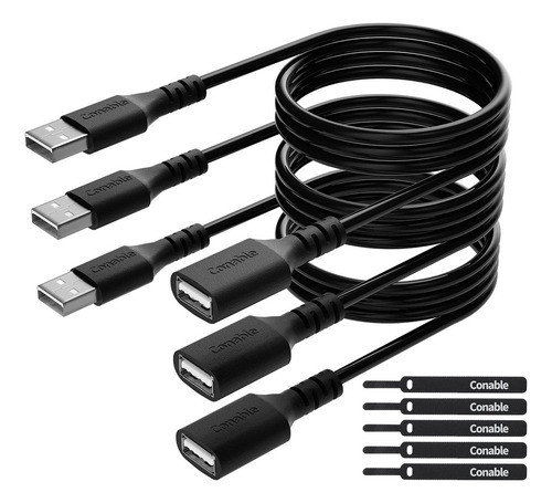 Cable De Extensin Usb De 10 Pies (paquete De 3), Usb Tipo A 0