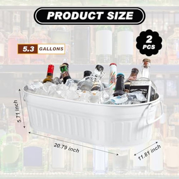 Cubo Galvanizado De 5.3 Galones Para Bebidas De 1