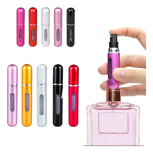 Mini Perfumero Portátil Recargable 8ml Atomizador Colores X3 1