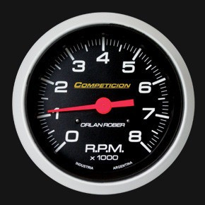 Tacómetro Orlan Rober Línea Competición , De 2 A 8  Cilindros 8000 Rpm , Alojamiento Ø86mm , Fondo Negro 1