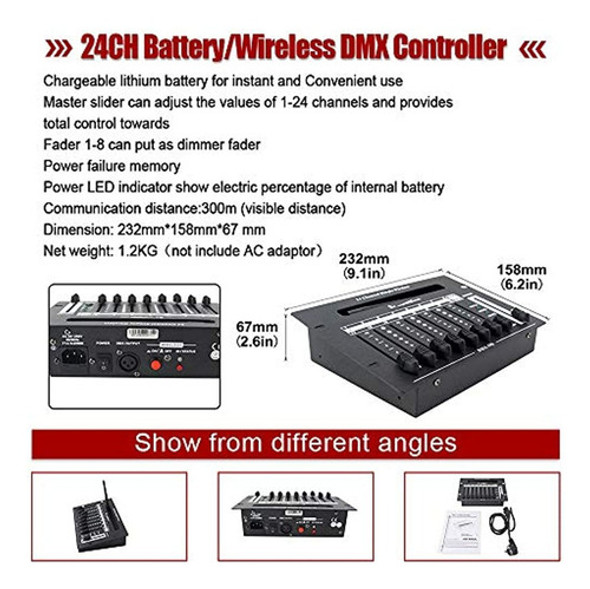 V-show Dmx Dj Controller - Batería De 24 Canales Y Controlad 1