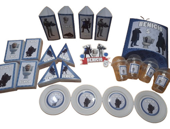 Cotillón Cumpleaños Personalizado X 10 Skibidi Toilet 0