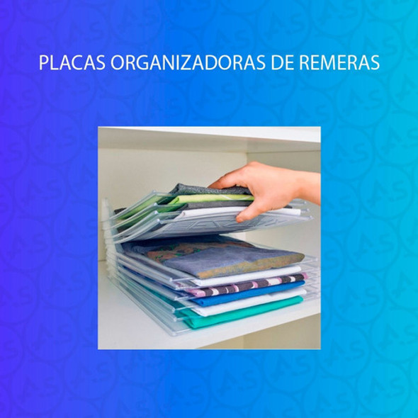 Organizador De Remeras Pack X 10 Separador Plastico Cristal 1