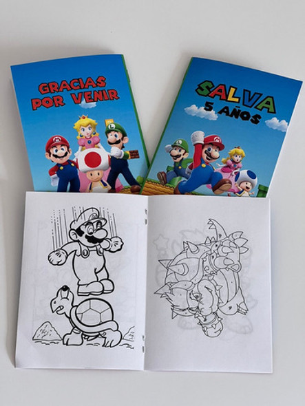 Libritos Colorear Personalizados X 20 Peach Luigi Y Mario 1