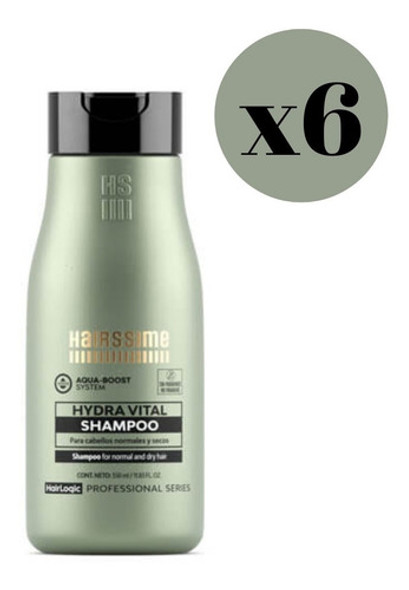 Pack X 6 Shampoo Hydra Vital X 350ml Hair Logic Hairssime 0