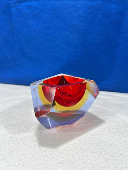 Cenicero Adorno En Cristal De Murano Retro Vintage Rubi 0