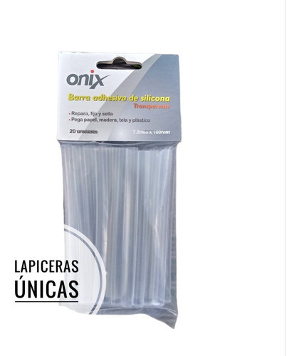 Barra Barrita Silicona Mini Fina  Onix P/ Pistola Pack X20 0