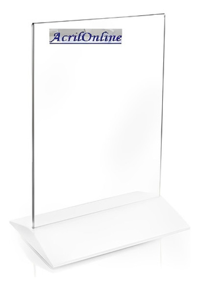 7 Porta Menú Exhibidor Vertical 13x18 Base Blanc Acrilonline 0