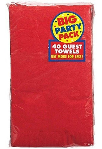 Paquete Grande De Toalla De Invitados De 2 Capas Rojo Manzan 0