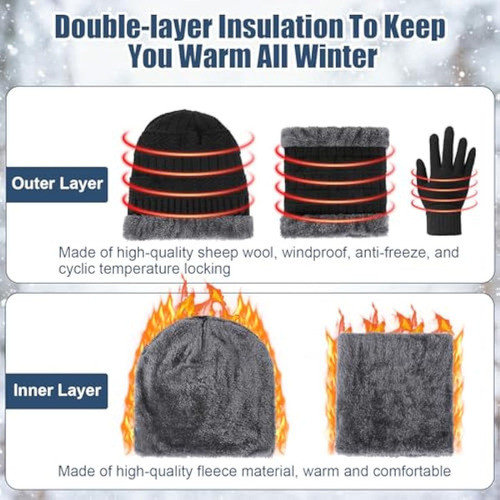 Conjunto De Gorro De Invierno Y Bufanda Y Guantes 1