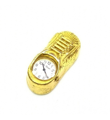 Reloj Mini De Escritorio Con Forma De Zapatilla Color Dorado 1