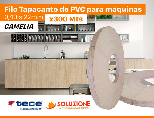 Tapacanto Pvc Filo Camelia 22mm X 300 Metros P/ Máquina 1