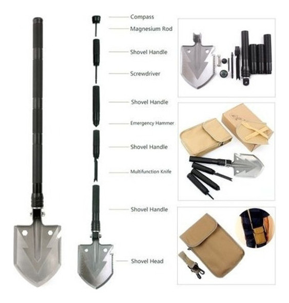 Herramienta De Camping Pala Plegable Negro Espada De Supervi 1