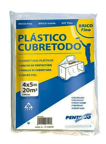 Lona Para Pintar Protectora De Pisos Muebles 5x4mts Nylon Ft 0