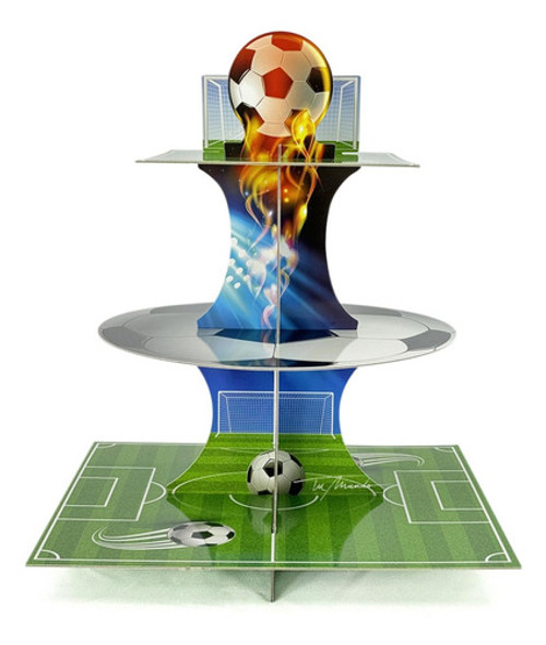 Soporte Para Cupcakes 3 Pisos Gool Decoración Futbol 1