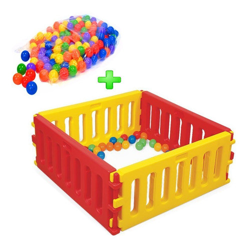 Pelotero Corralito Corral Bajo 1x1mts Vegui + 200 Pelotitas 0