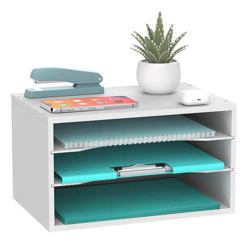 Sharkwoods Wood Desktop Organizer Con Almacenamiento De 3 Ni 0