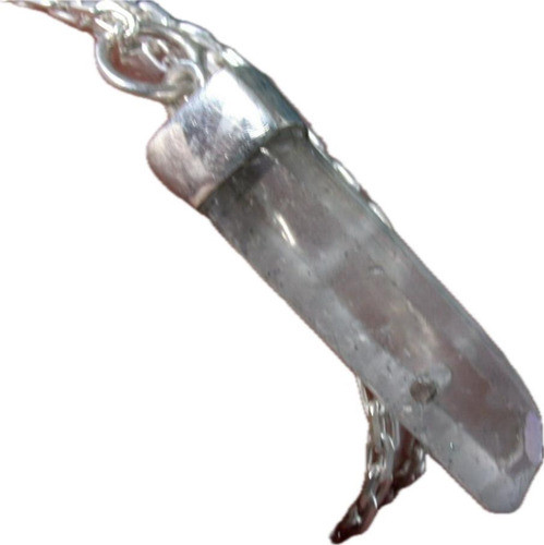 Luli Colgante Cadena Plata 925 Cuarzo Aura Blanco Pendulo 5 0