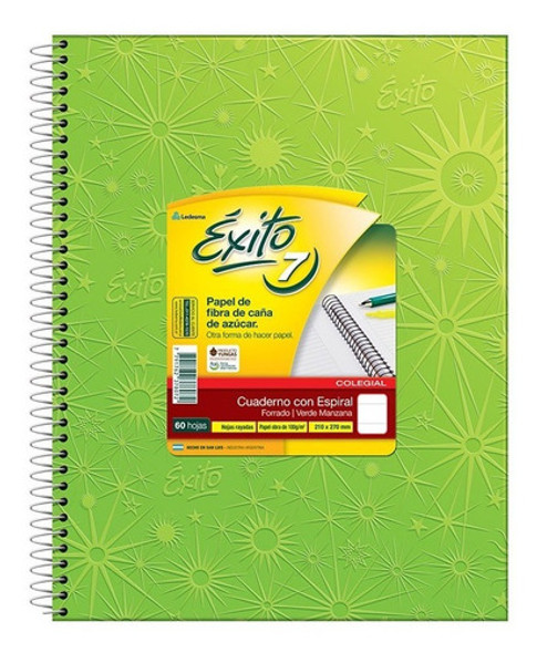 Éxito 9187 Cuaderno E7 Verde Manzana Rayado X60 Hojas 0