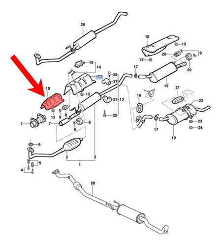 Protector Calor Escape Corsa/fun (catalizador) Chevrolet 1