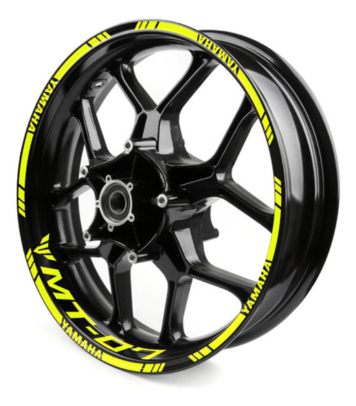 Calcos Amarillo Fluor Llantas Yamaha Mt-07 Mt07 0