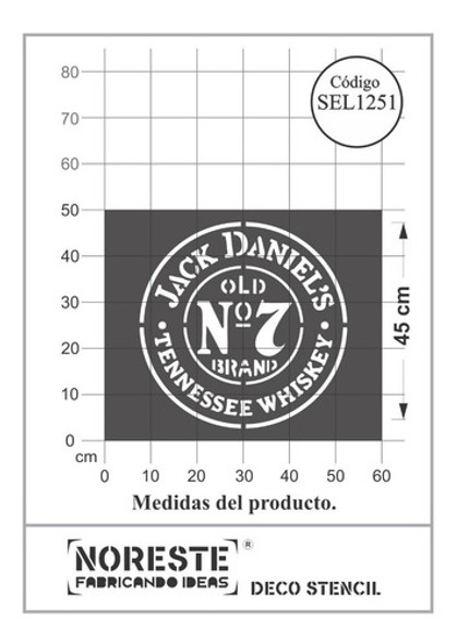 Stencil Jack Daniels Marcas 50x60 Cm Noreste Ideas Sel1251 0