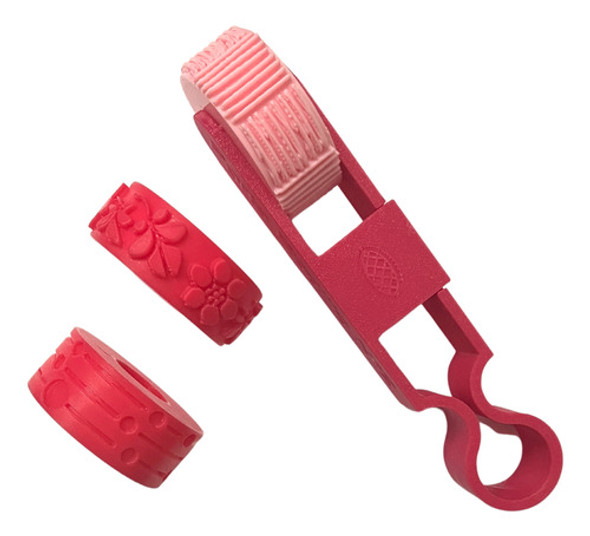 Kit 3 Rodillos Textura + 1 Mango Para Cerámica Y Alfarería 0