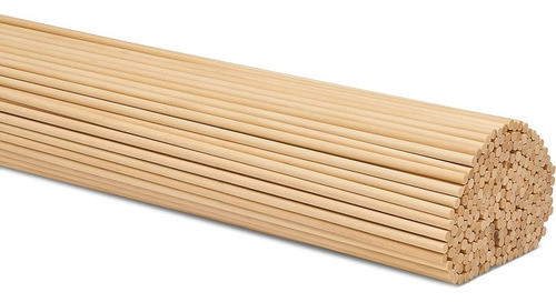 Varillas De Madera Redondas 6mm X20 Unidades 1 Metro C/u 0