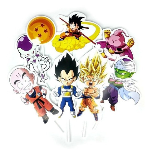 Topper Prop Cupcake Adorno Dragon Ball Goku X 12 Unidades 0
